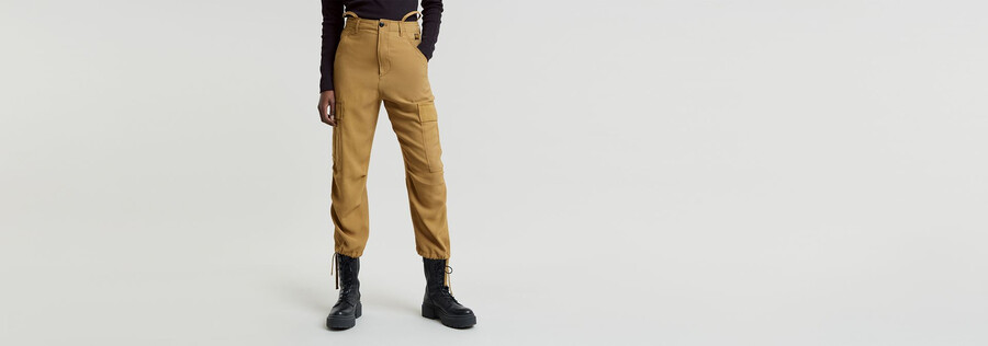 cargo cropped drawcord pants