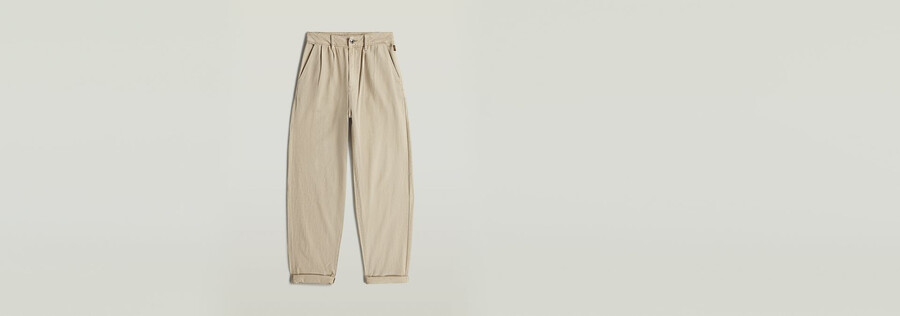 pleated tapered chino