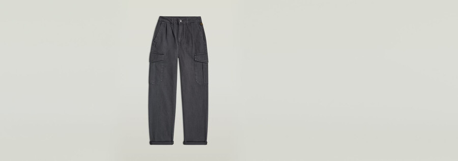 pleated tapered cargo chino