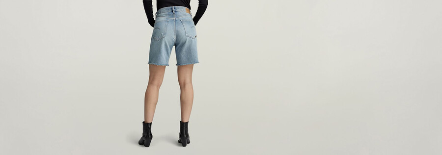 high bermuda shorts raw edge
