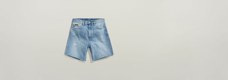 high bermuda shorts raw edge