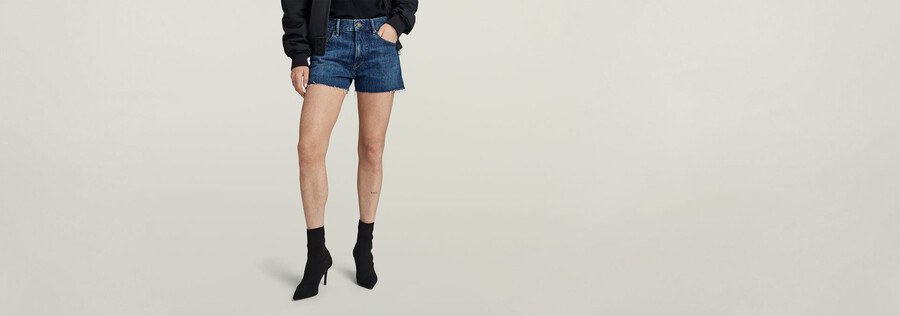 true denim shorts raw edge