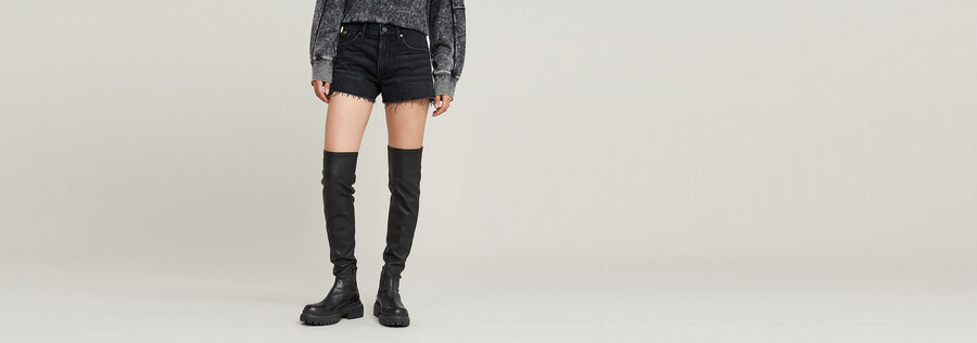 true denim shorts raw edge