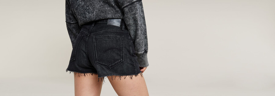 true denim shorts raw edge