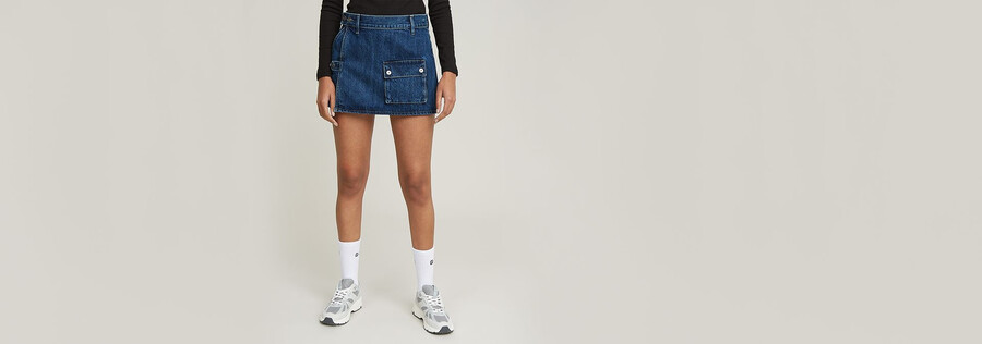 micro denim skort