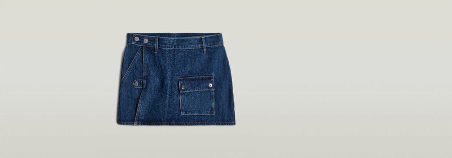 micro denim skort