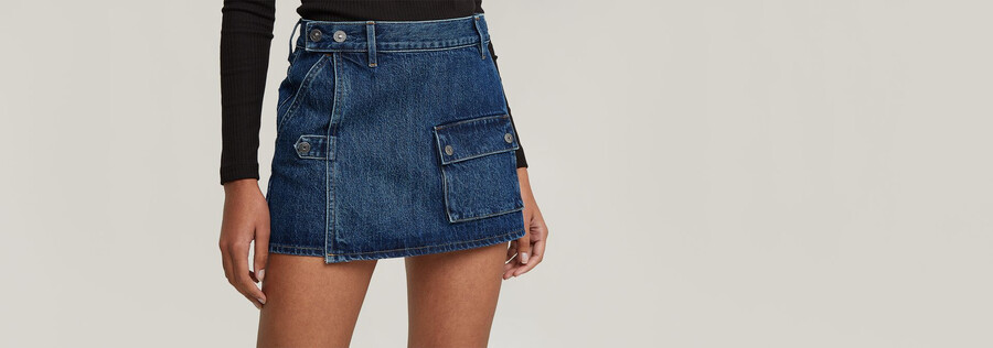 micro denim skort
