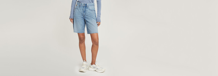 viktoria bermuda shorts raw edge