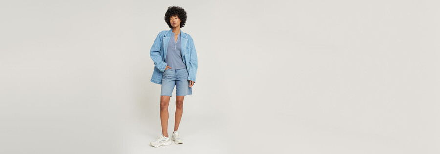 viktoria bermuda shorts raw edge