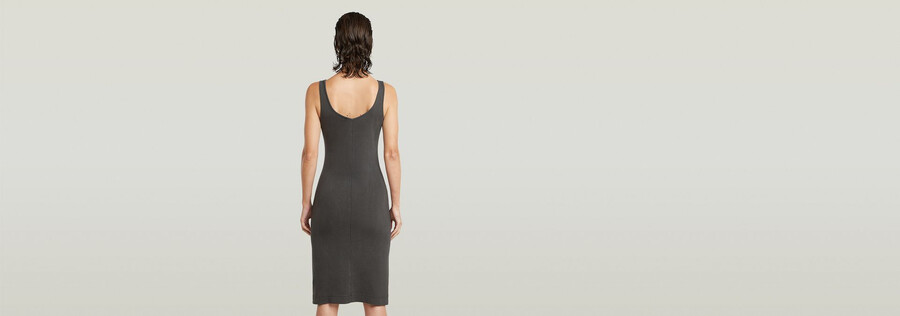 overdyed asymmetric zip dress