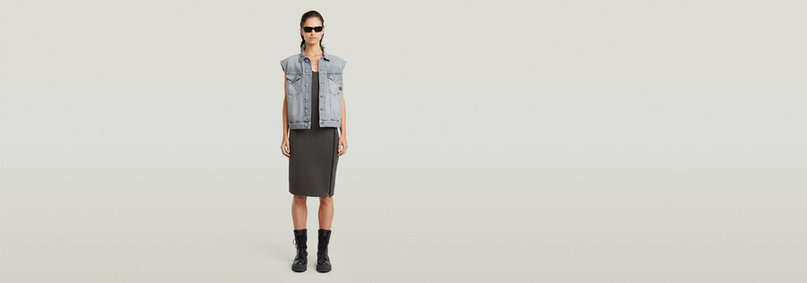 overdyed asymmetric zip dress