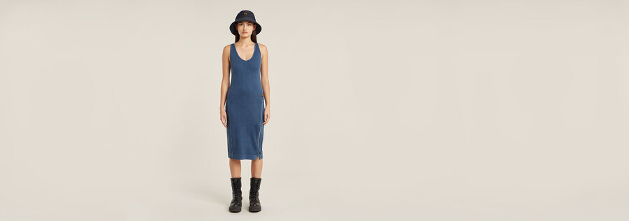 overdyed asymmetric zip dress
