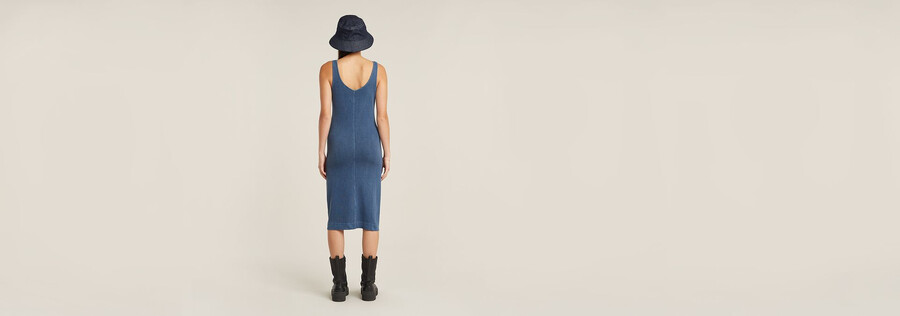overdyed asymmetric zip dress