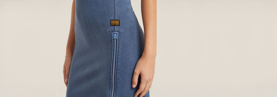 overdyed asymmetric zip dress