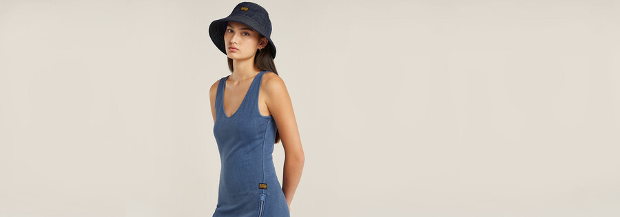 overdyed asymmetric zip dress