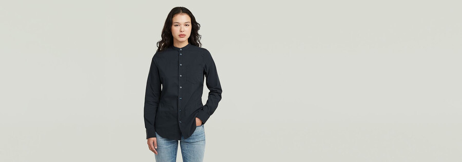 slim poplin long sleeve shirt