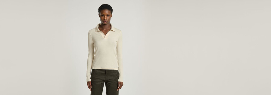 ribbed slim polo