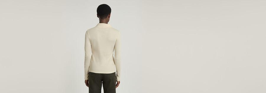 ribbed slim polo