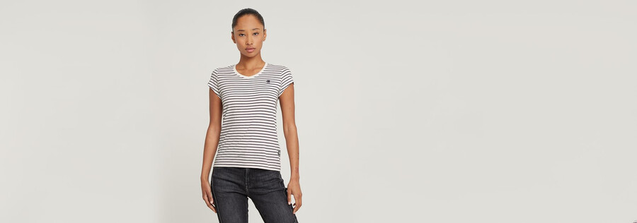 stripe eyben slim v-neck top 2.0