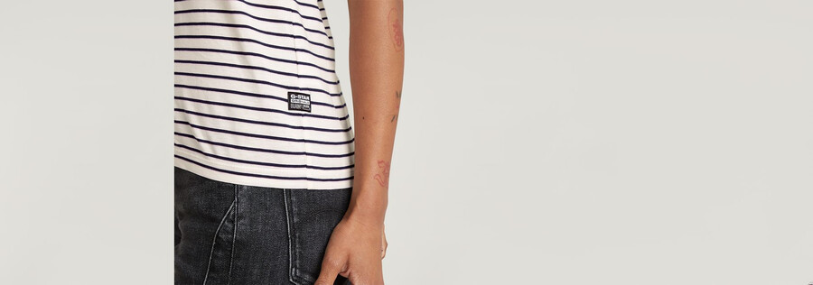 stripe eyben slim v-neck top 2.0