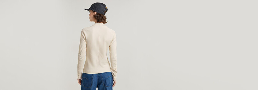 slim rib mock top