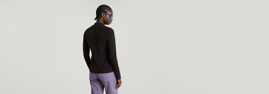 slim rib mock top