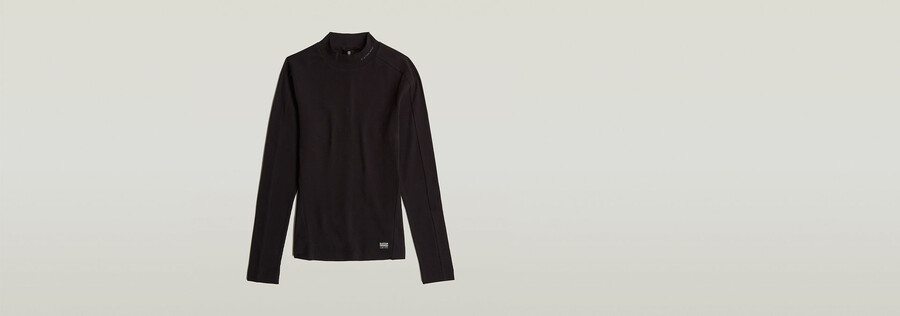 slim rib mock top
