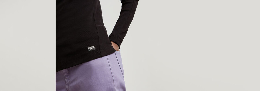 slim rib mock top