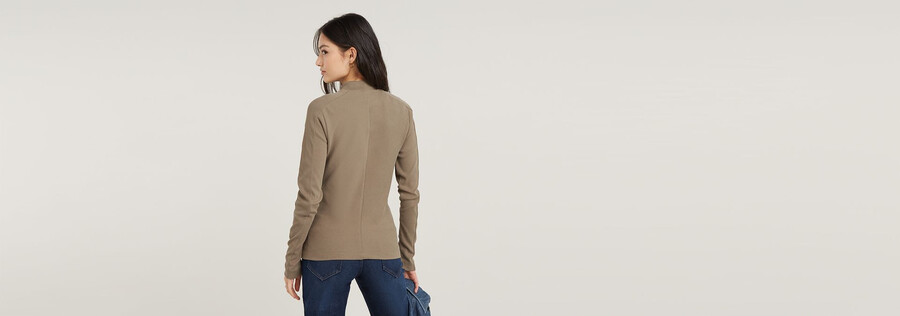 slim rib mock top