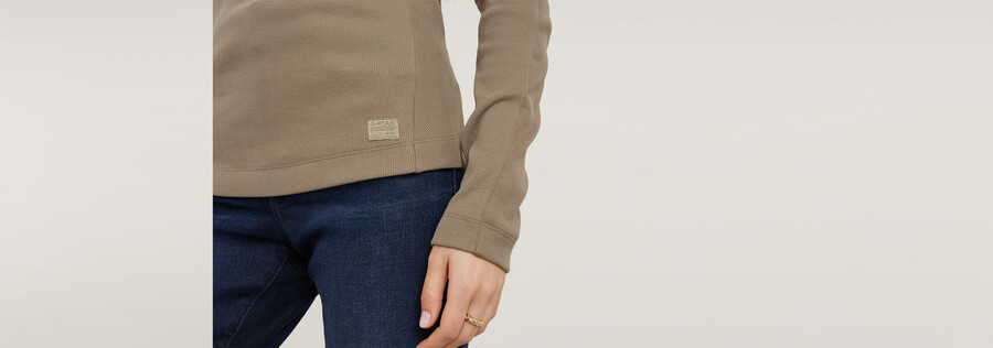 slim rib mock top