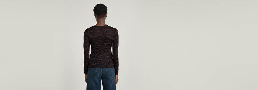 fine lace aop slim top