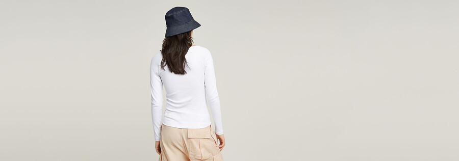 slim rib v-neck top