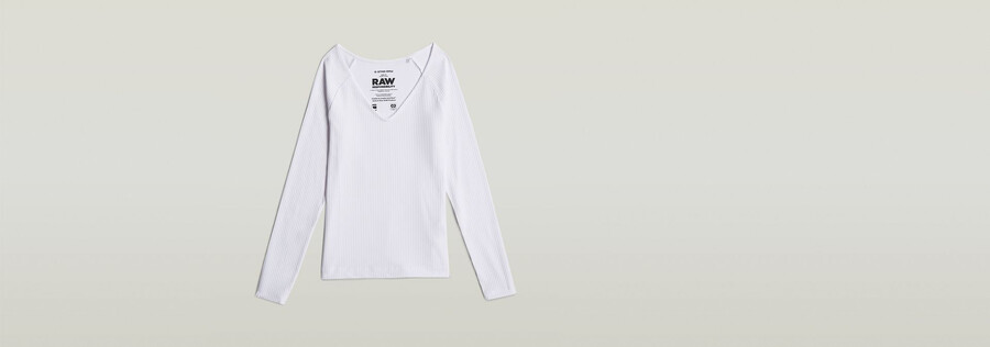 slim rib v-neck top
