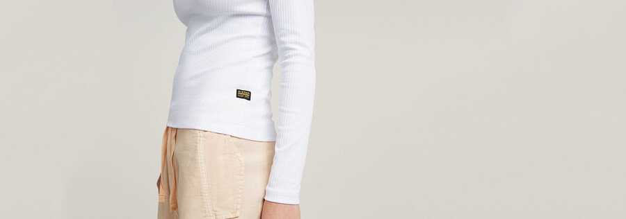 slim rib v-neck top