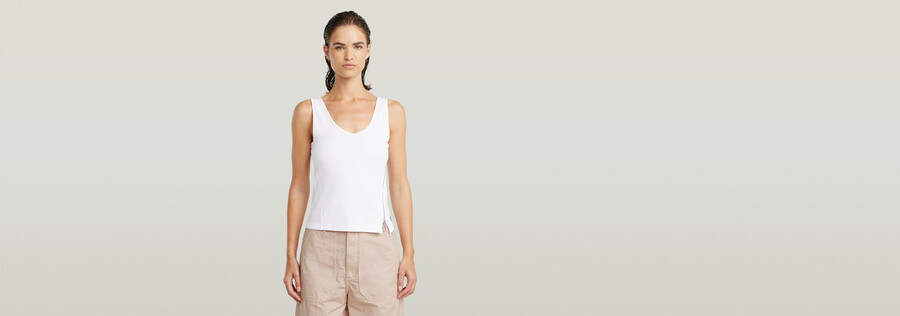 asymmetrical zip slim tank top