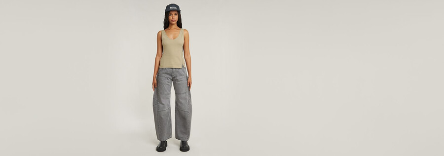 asymmetrical zip slim tank top