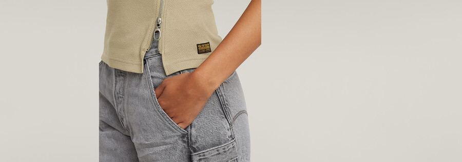 asymmetrical zip slim tank top
