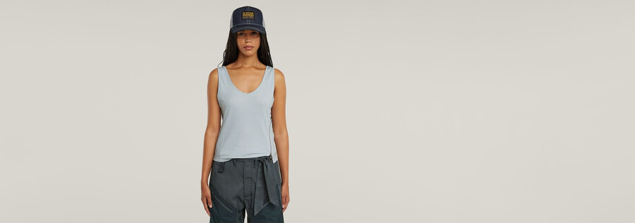 asymmetrical zip slim tank top