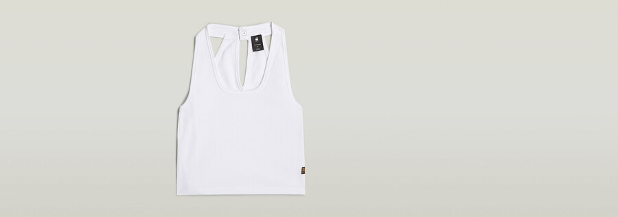 back snap slim cropped top