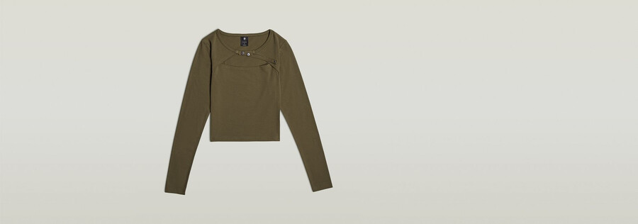 cropped keyhole slim top