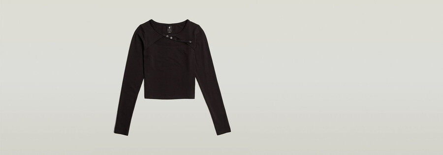 cropped keyhole slim top