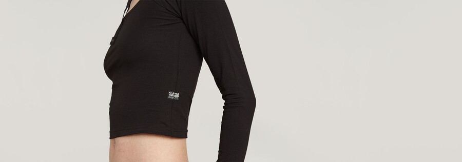 cropped keyhole slim top