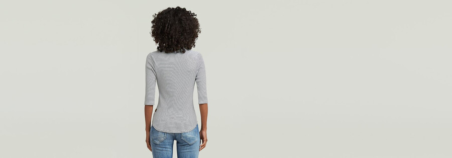 striped slim mock t-shirt