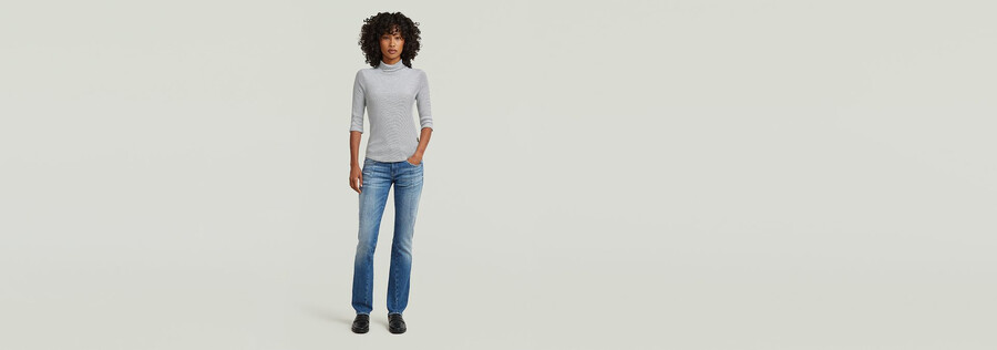 striped slim mock t-shirt