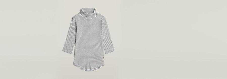 striped slim mock t-shirt