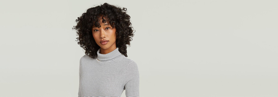 striped slim mock t-shirt