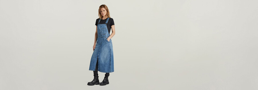 midi dungaree dress