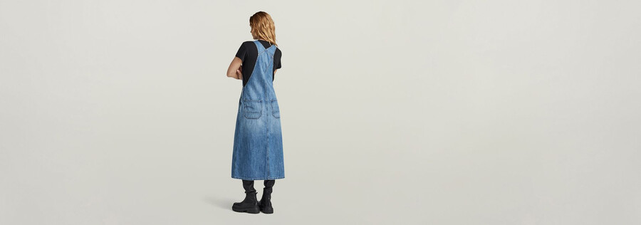 midi dungaree dress