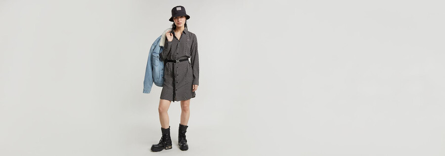 belted shirt dress