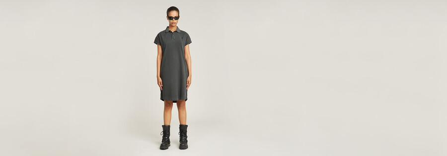 seam detail polo dress